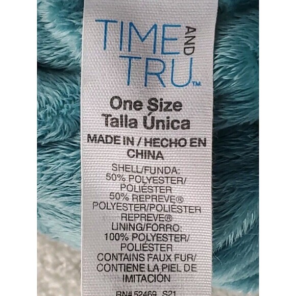 Time & Tru Cable Knit Pom Pom Faux Fur Lining Multicolored Winter Beanie Hat OS - Picture 6 of 6